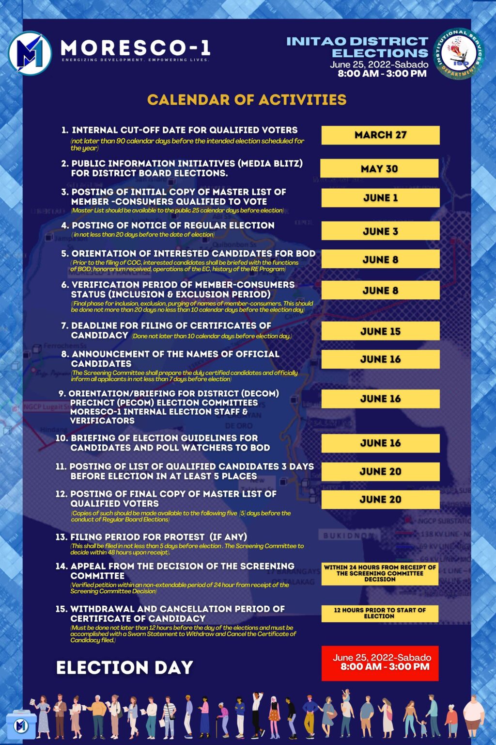 INITAO District Elections Calendar Of Activities MORESCO 1