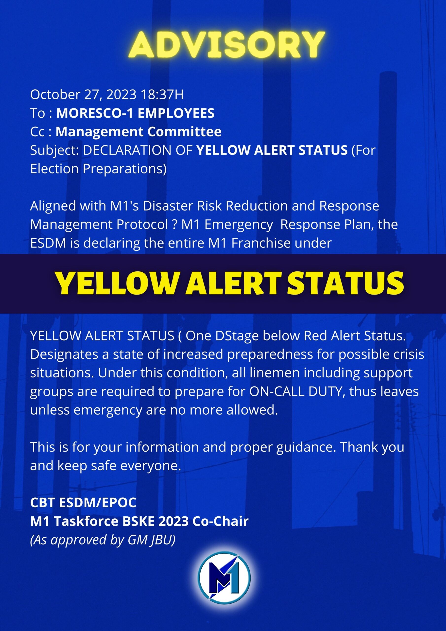 M1 TASK FORCE BSKE 2023 – IN YELLOW ALERT STATUS – MORESCO-1